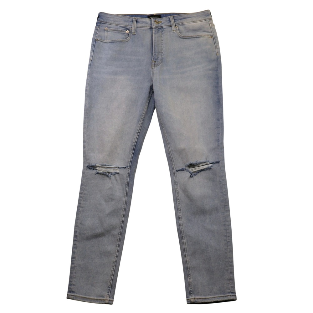 Free Assembly Women 14 High Rise Skinny Jeans Light Wash Distressed LTWASH